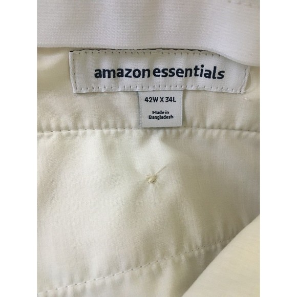 Amazon Essentials Casual Pants Men's Size 42W X 34L Beige Flat Front - Picture 6 of 9